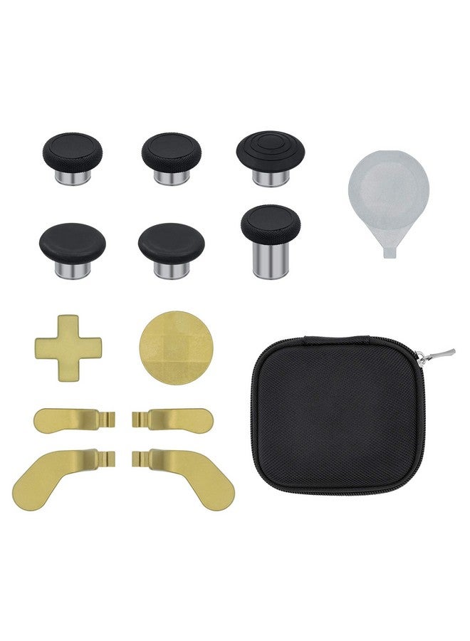 مكبازل 13 في 1 عصا تحكم معدنية مكونة من 6 أعواد إبهام، و4 مجاديف تشغيل، ووسادات على شكل حرف D مع أداة تعديل وحقيبة حمل لجهاز تحكم Xbox One Elite Series 2 ذهبي - Image 1