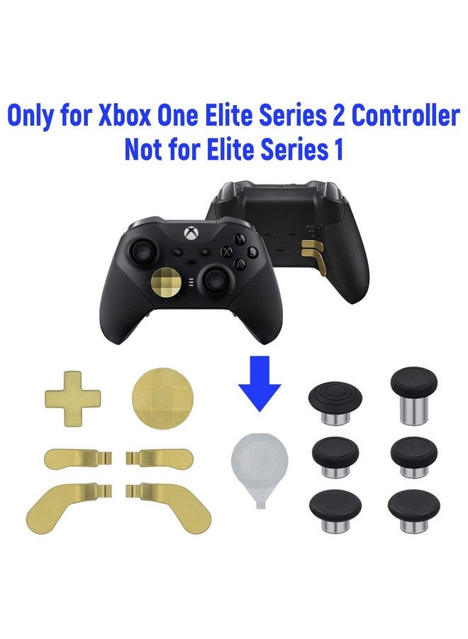 مكبازل 13 في 1 عصا تحكم معدنية مكونة من 6 أعواد إبهام، و4 مجاديف تشغيل، ووسادات على شكل حرف D مع أداة تعديل وحقيبة حمل لجهاز تحكم Xbox One Elite Series 2 ذهبي - Image 4