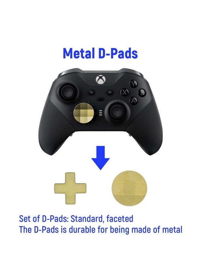 مكبازل 13 في 1 عصا تحكم معدنية مكونة من 6 أعواد إبهام، و4 مجاديف تشغيل، ووسادات على شكل حرف D مع أداة تعديل وحقيبة حمل لجهاز تحكم Xbox One Elite Series 2 ذهبي - Image 5