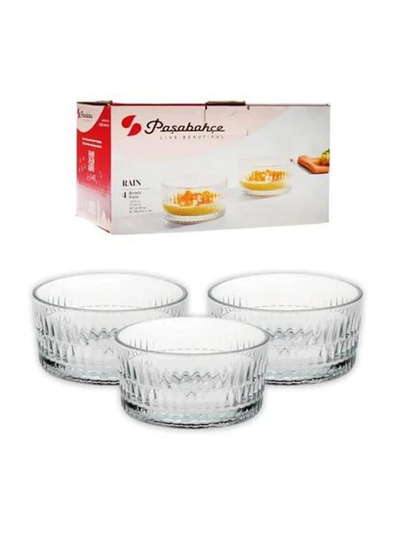 Paşabahçe Pasabahce Rain Bowl 300cc 106mm – 4-Piece Glass Bowl Set GB - Image 2