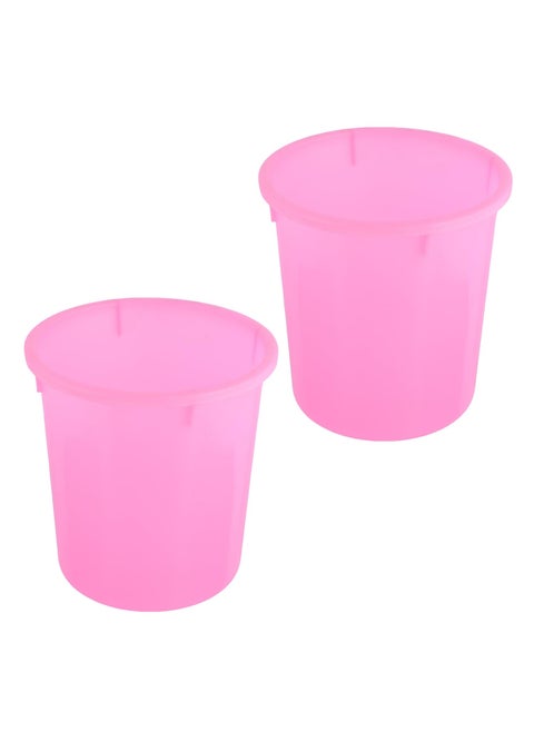 Urbane Home Dustbin Open Dustbin Plastic Garbage Dustbin Dustbin for Kitchen Dustbin for Bathroom Office Dustbin Plain Sada Dustbin 5 LTR Pack of 2 Pink
