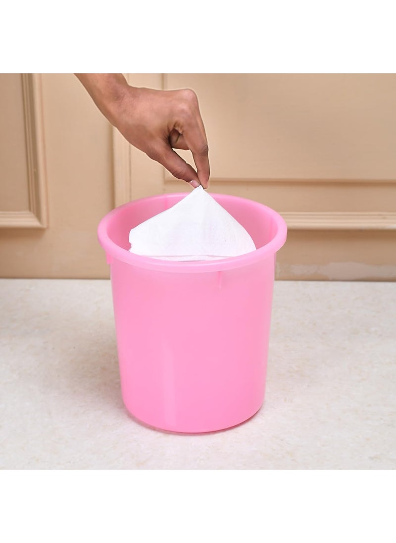 Urbane Home Urbane Home Dustbin Open Dustbin Plastic Garbage Dustbin Dustbin for Kitchen Dustbin for Bathroom Office Dustbin Plain Sada Dustbin 5 LTR Pack of 2 Pink  - Image 2