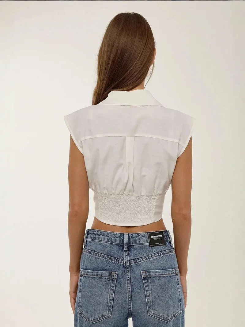 Hiccup Natural Crop Shirt for Women | Best Price UAE
