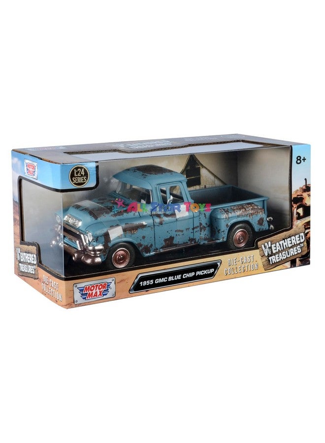 MOTORMAX موديل سيارة مقياس 1/24 من موتورماكس 1955 جي إم سي بلو تشيب بيك أب كنز مهمل 79071 إصدار أول ستار تويز - Image 3