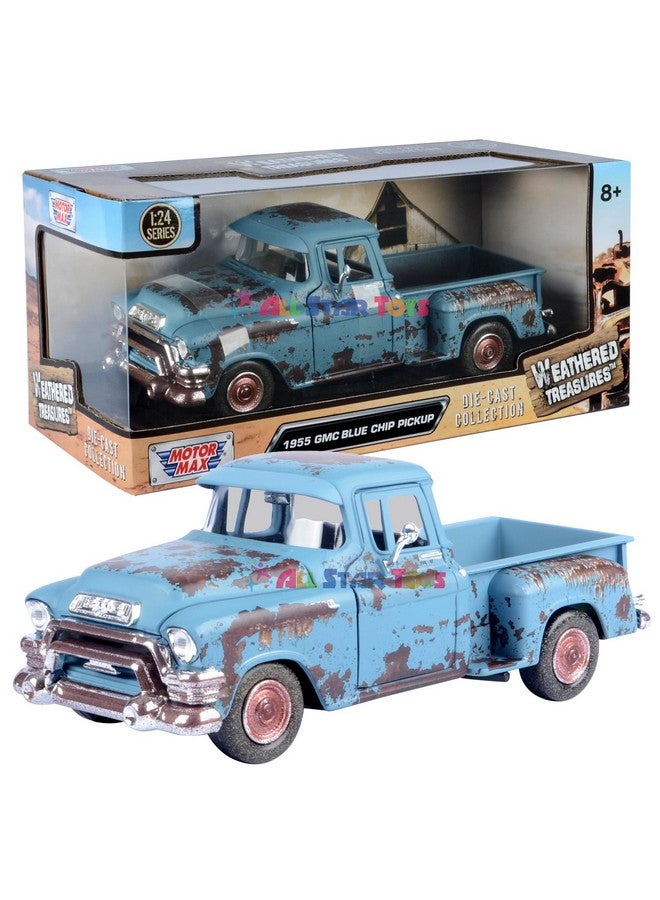 MOTORMAX موديل سيارة مقياس 1/24 من موتورماكس 1955 جي إم سي بلو تشيب بيك أب كنز مهمل 79071 إصدار أول ستار تويز - Image 1