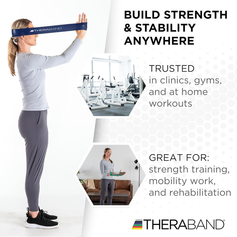 TheraBand حلقات مقاومة اللاتكس الاحترافية من THERABAND للتمارين المنزلية، البيلاتس، كروس فيت، والعلاج الطبيعي - Image 4