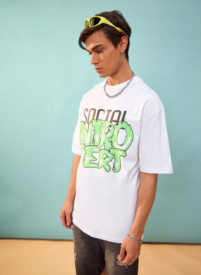 Mascln Sassafras Social Introvert Graphic Oversized T-Shirt by Styli - Image 3