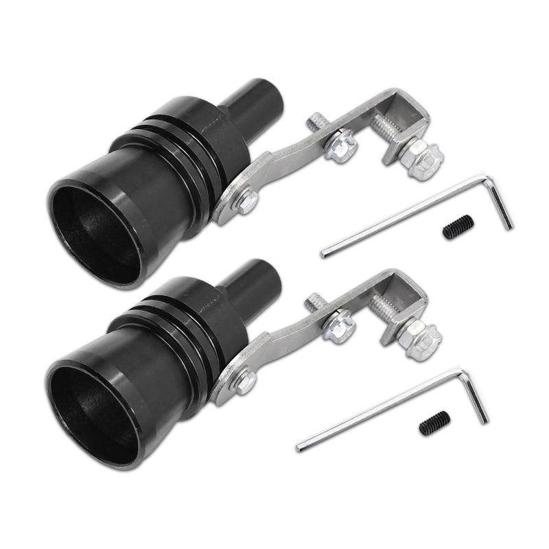 Tecledsn 2Pcs Car Turbo Whistle XL Size Aluminum Alloy Universal Turbo Sound Exhaust Muffler Pipe Whistle Car Roar Maker Black - Image 3
