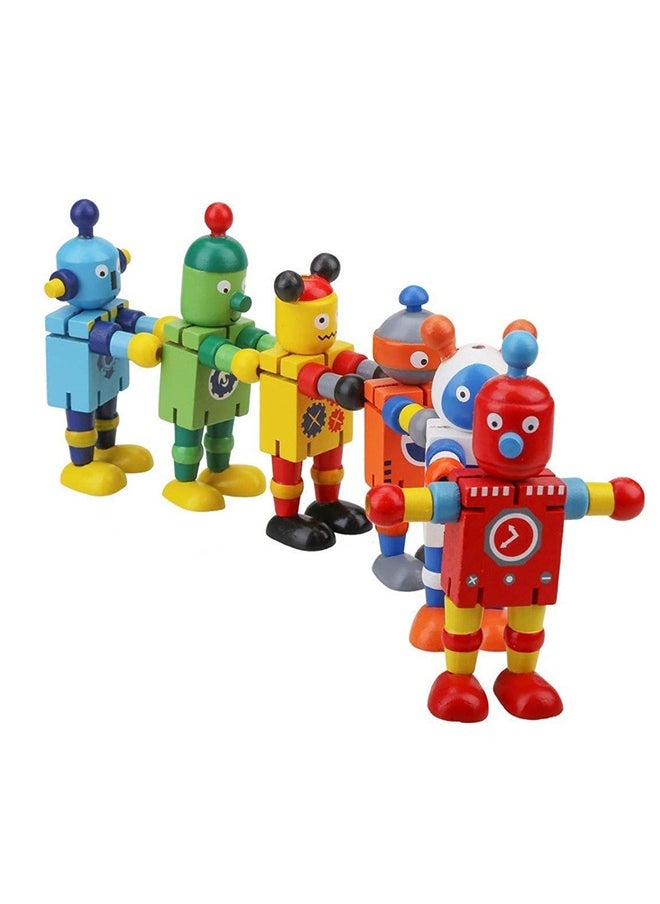 FUNCOT Action Figure Toys，Wooden Robot Flexi Toy（3PCS Random）  - Image 3