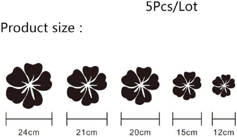 V2H 5Pcs Flower Shaped Mirror Wall Stickers Mirror Wall Sticker Decal for Home Living Room Bedroom Cafe Restaurants Decor 3D Flower DIY Wall Decoration Silver - Image 3