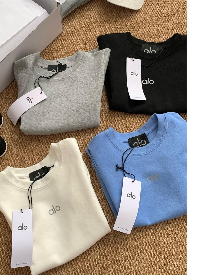alo Alo Summer basic men's and women's slimming breathable cotton short-sleeved T-shirt  - Image 2