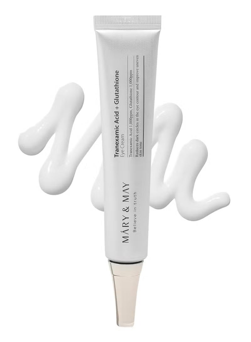 MARY & MAY Tranexamic Acid + Glutathione Eye Cream 30g - Brightening & Hydrating Eye Cream for Dark Circles and Fine Lines - Vegan, Cruelty-Free Korean Skincare - Image 1