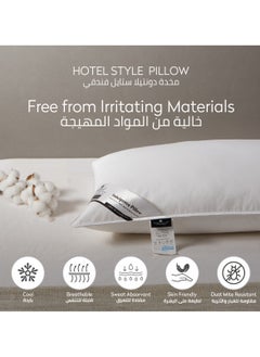 Donetella Cotton Pillow 1-Piece 1600 Gm Sleeping Bed Pillow King Size 50X75 Cm Hotel Style Double Edge Stitched Premium Gel Fibre, Medium Loft, White  - Image 4