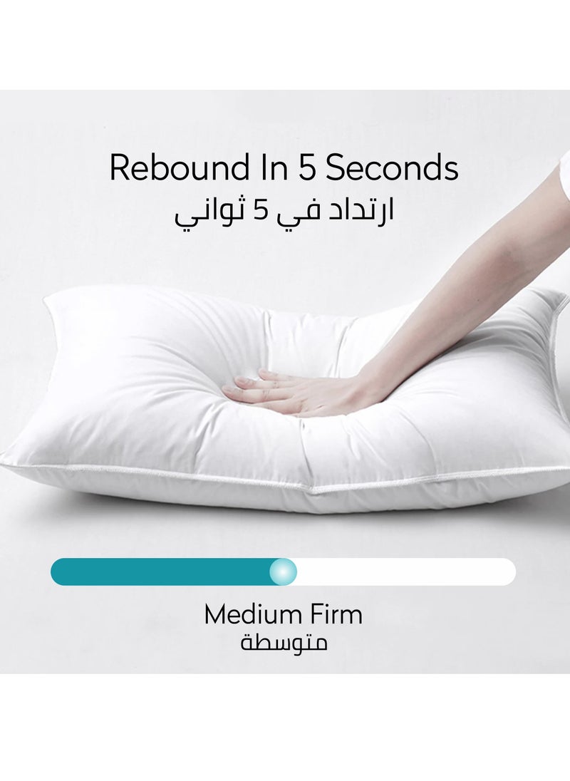 Cotton Pillow 1-Piece 1600 Gm Sleeping Bed Pillow King Size 50X75 Cm Hotel Style Double Edge Stitched Premium Gel Fibre, Medium Loft, White - pzsku/Z1F534A878C918F69A109Z/45/_/1719997424/a11bcbf5-fb1f-494c-8196-6fa951d3c8ee