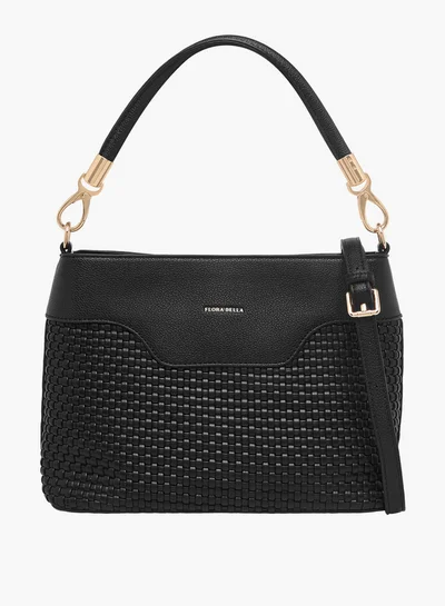 فلورا بيلا من شو إكسبرس Textured Crossbody Bag with Zip Closure and Adjustable Strap