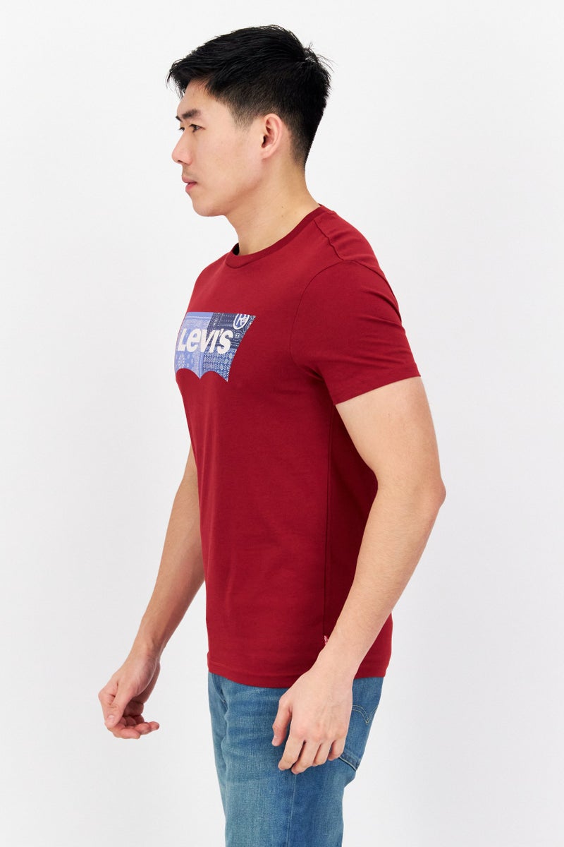 Levi's Men Crew Neck Short Sleeves Brand Logo T-Shirt, Red - Image 3