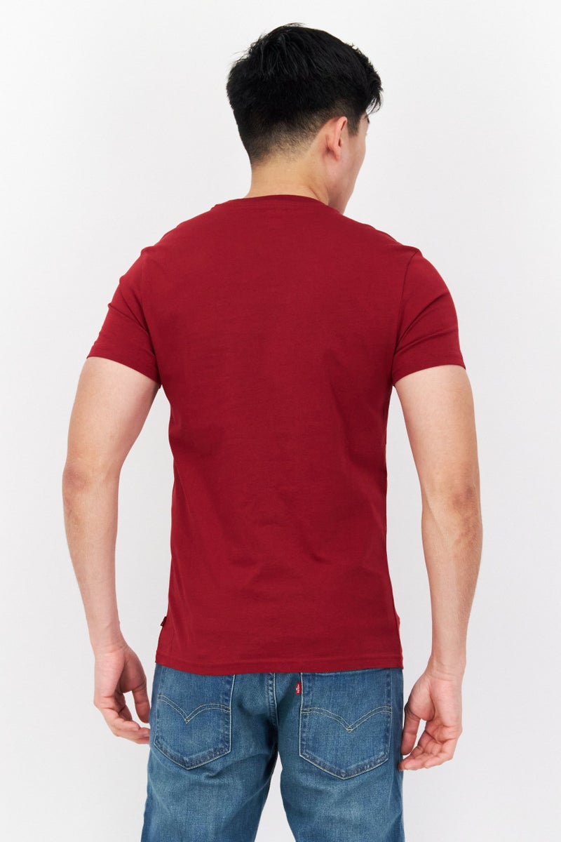 Levi's Men Crew Neck Short Sleeves Brand Logo T-Shirt, Red - Image 4