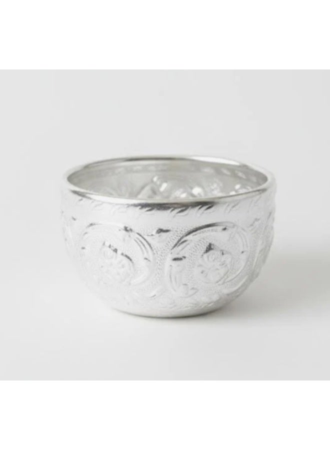 AKDC Aluminium Bowl – Stylish Silver Finish | 7 cm Unique Decorative Bowl - Image 1