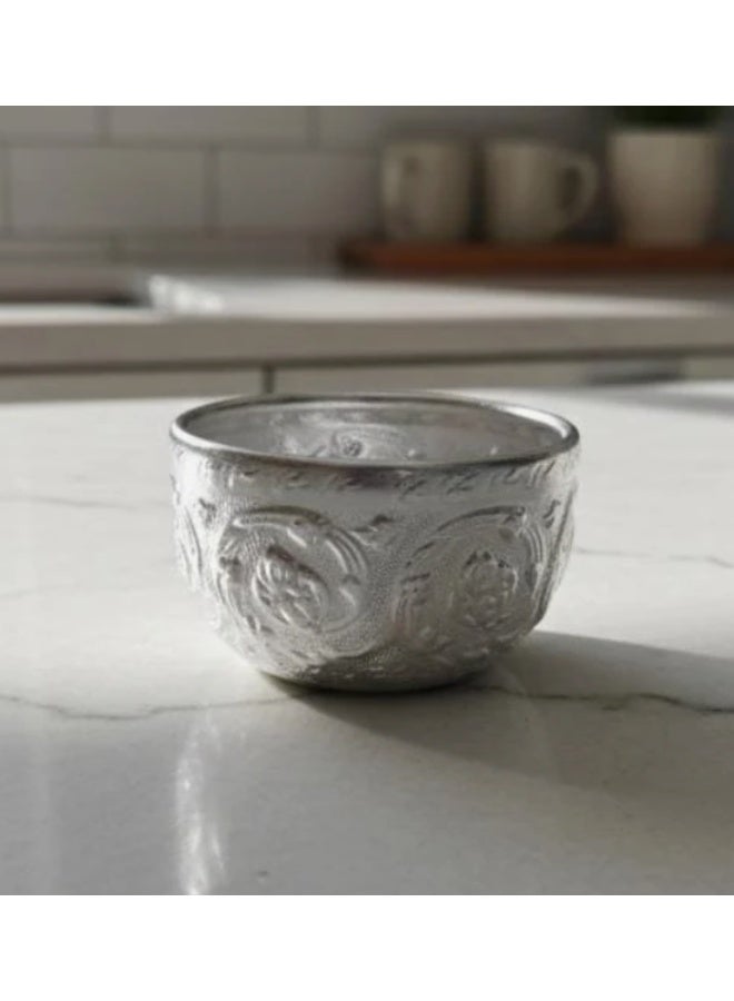 AKDC Aluminium Bowl – Stylish Silver Finish | 7 cm Unique Decorative Bowl - Image 2