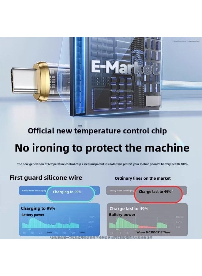 [Shun Feng] 100W Super Fast Charging Typec Data Line 6A/5a Applicable To Huawei Xiaomi Vivo Android-Color:[special Offer Buy One Get One Free]★Star Sea Blue 1.0m★Upgraded Bold [100w Super Fast Charge]★Guaranteed Compensation For Damage  - Image 3