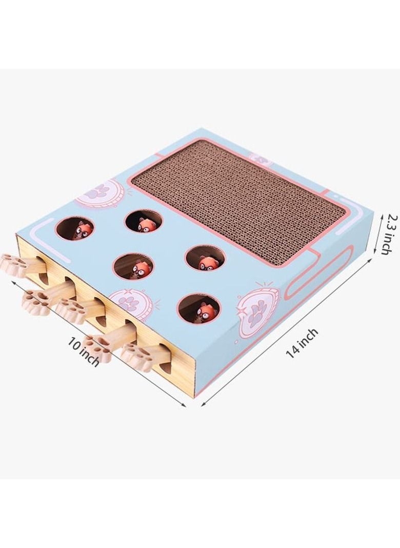 Generic - Cat Whack A Mole Toy With Cat Scratching Pad Cat Enrichment Toys For Indoor Cats Cat Cardboard Box To Make Lots of Fun Cat Interactive Toy To Relieve Boredom And Train IQ - Image 1