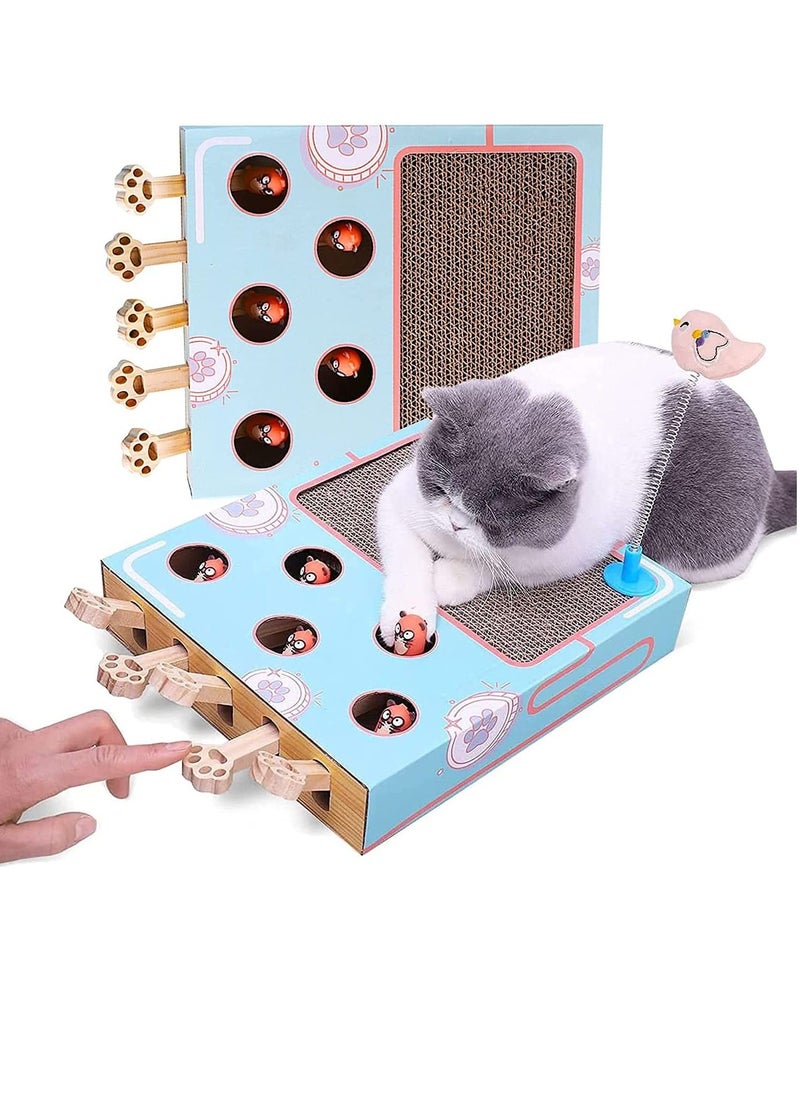 Generic - Cat Whack A Mole Toy With Cat Scratching Pad Cat Enrichment Toys For Indoor Cats Cat Cardboard Box To Make Lots of Fun Cat Interactive Toy To Relieve Boredom And Train IQ - Image 1