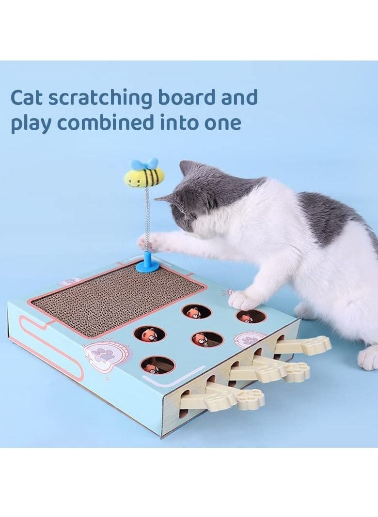 Generic - Cat Whack A Mole Toy With Cat Scratching Pad Cat Enrichment Toys For Indoor Cats Cat Cardboard Box To Make Lots of Fun Cat Interactive Toy To Relieve Boredom And Train IQ - Image 1
