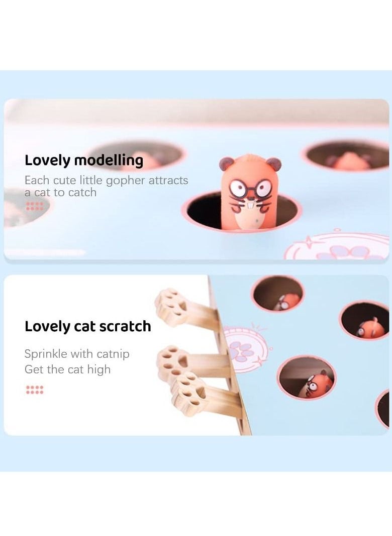 Generic - Cat Whack A Mole Toy With Cat Scratching Pad Cat Enrichment Toys For Indoor Cats Cat Cardboard Box To Make Lots of Fun Cat Interactive Toy To Relieve Boredom And Train IQ - Image 1