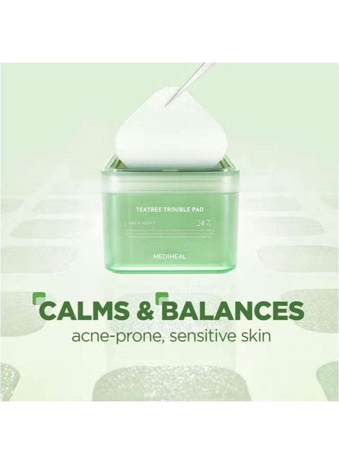 ميدي هيل ضمادات تونر الوجه بشجرة الشاي واللاكتوباسيلوس - ضمادات قطنية ملطفة للبشرة الحساسة والمعرضة لحب الشباب - شاش نباتي للوجه، ١٠٠ ضمادة - Image 2