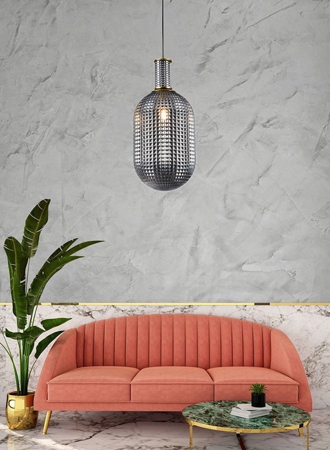  سبولكس إضاءة عصرية من SPOLUX، مصباح معلق فردي، إضاءة، مصباح معلق عصري بلون دخاني، لون كروم، 18 × 27 × 100 سم، مناسب لغرفة النوم والمطبخ والمقهى، ارتفاع قابل للتعديل. - Image 2