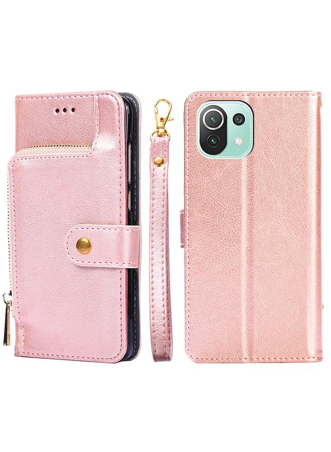 Zipper Bag PU + TPU Horizontal Flip Leather Case with Holder & Card Slot & Wallet & Lanyard For Xiaomi Mi 11 Lite