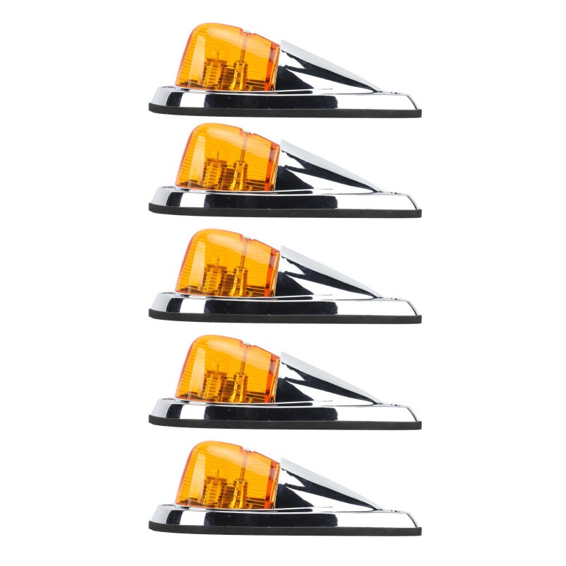 Amber Teardrop Cab Marker Light Universal 5-Pack with Halogen Bulbs - Weatherproof High Brightness Cab Roof Running Lights for Trucks Trailers Heavy Duty Vehicles - Image 2