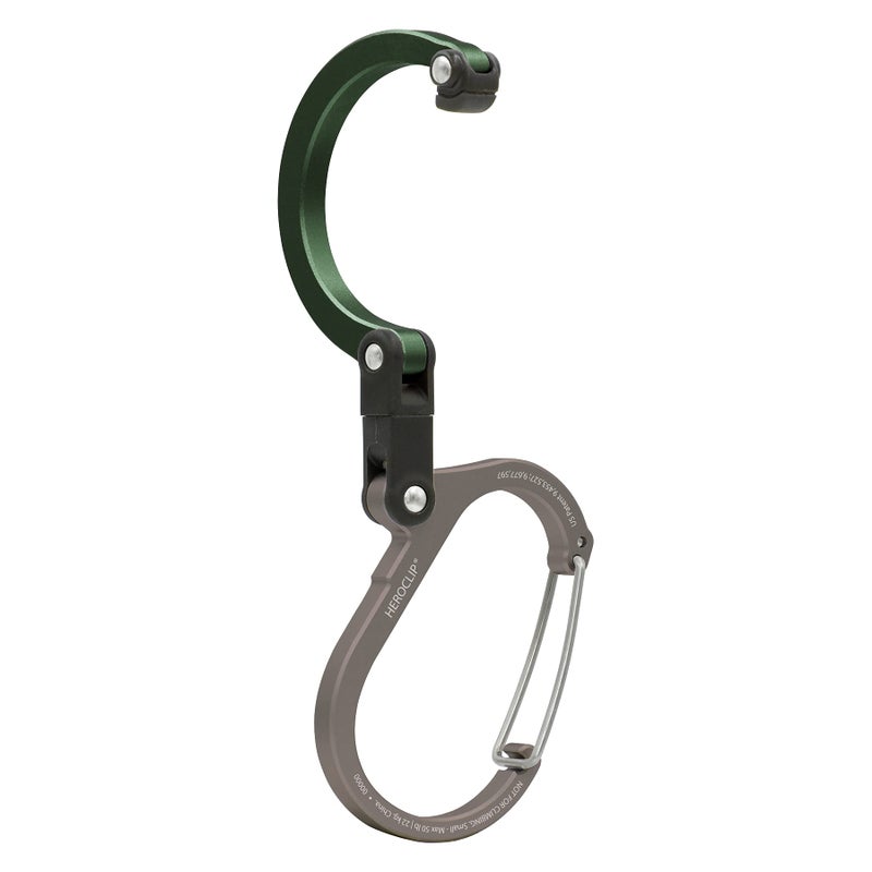 GEAR AID HEROCLIP carabiner Clip and Hook (Small) for Purse, Stroller, and Backpack, Forest Green - Image 2