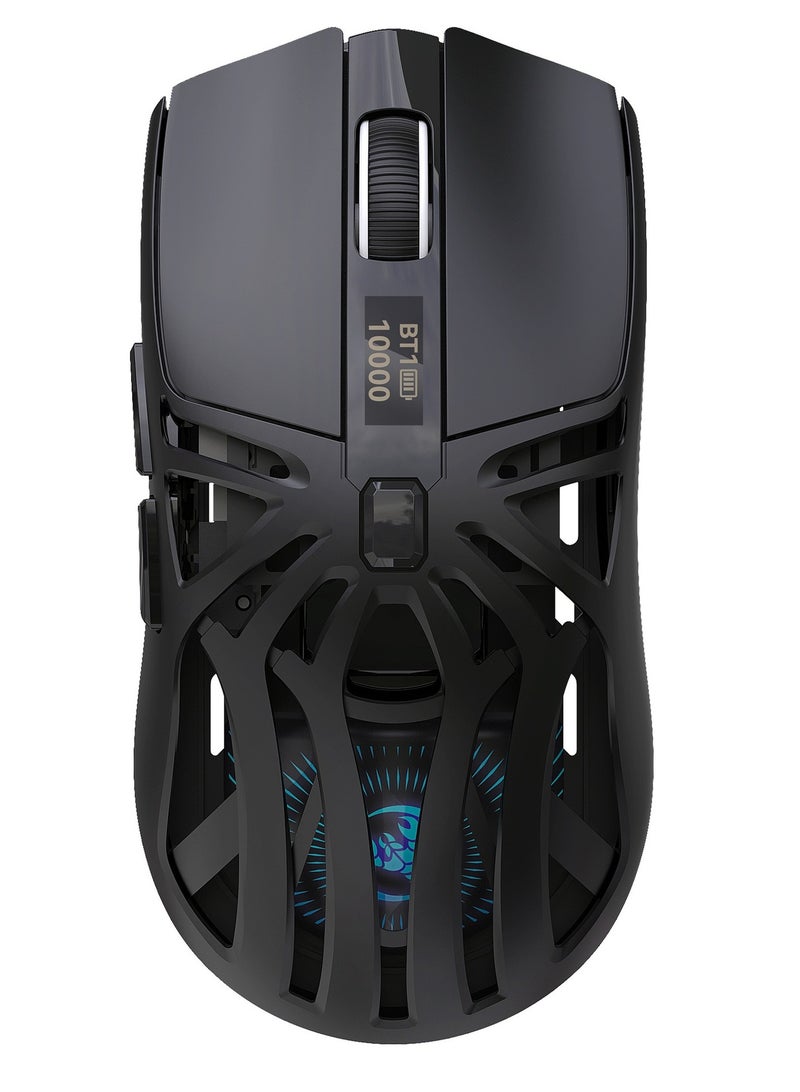 HXSJ T400 Wireless Gaming Mouse, Tri-Mode Bluetooth/2.4G/USB-C Wired Ergonomic Gamer Mouse with Side Buttons for PC Laptop Computer Mac Gift, RGB Light ,Lightweight 10000 DPI Digital Screen Programmable - Image 1