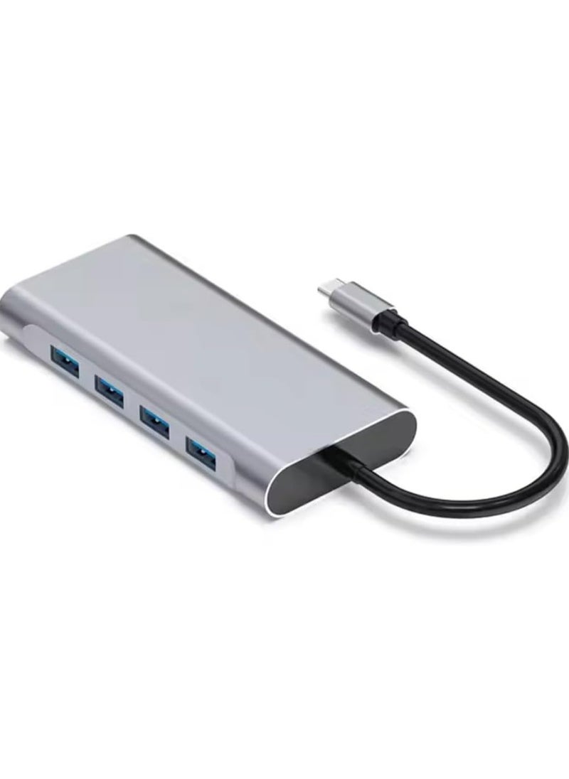V-Walk 11 in 1 USB C Type HUB, USB C Adapter 11 in 1 Dongle with 4K HDMI, VGA, Type C PD, USB 3.0, RJ45 Ethernet, SD/TF Card Reader, 3.5 mm AUX, Docking Station  - Image 3