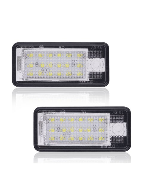18 SMD Bulb Number Plate Lights, 2PCS Bright LED License Plate Lamps LED License Plate Light Lamps Car License Plate LED Lights LED SMD Bulbs for Audi A3 S3 A4 S4 A6 S6 A8 S8 Q7 RS4 Xenon White