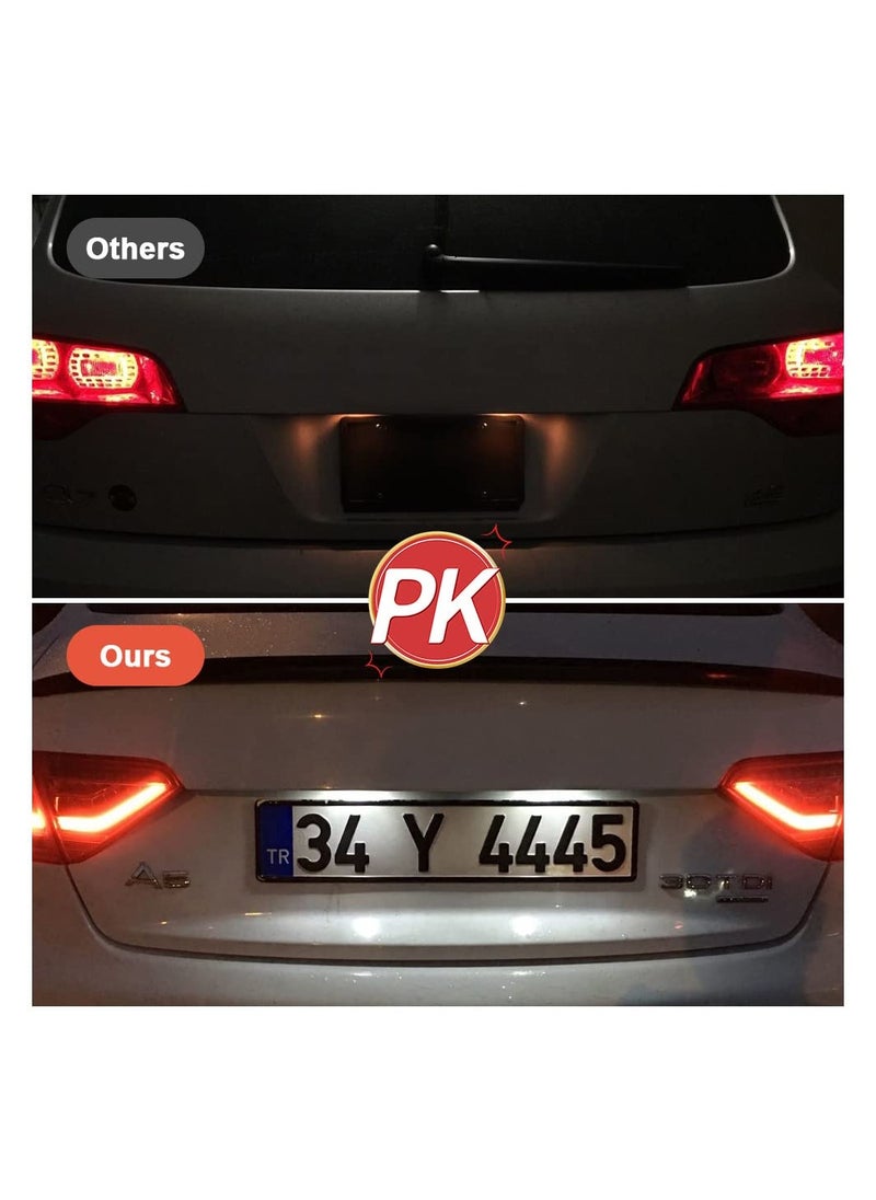 SYOSI - 18 SMD Bulb Number Plate Lights, 2PCS Bright LED License Plate Lamps LED License Plate Light Lamps Car License Plate LED Lights LED SMD Bulbs for Audi A3 S3 A4 S4 A6 S6 A8 S8 Q7 RS4 Xenon White - Image 1