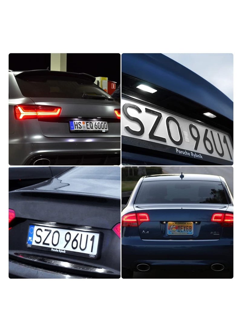 SYOSI - 18 SMD Bulb Number Plate Lights, 2PCS Bright LED License Plate Lamps LED License Plate Light Lamps Car License Plate LED Lights LED SMD Bulbs for Audi A3 S3 A4 S4 A6 S6 A8 S8 Q7 RS4 Xenon White - Image 1