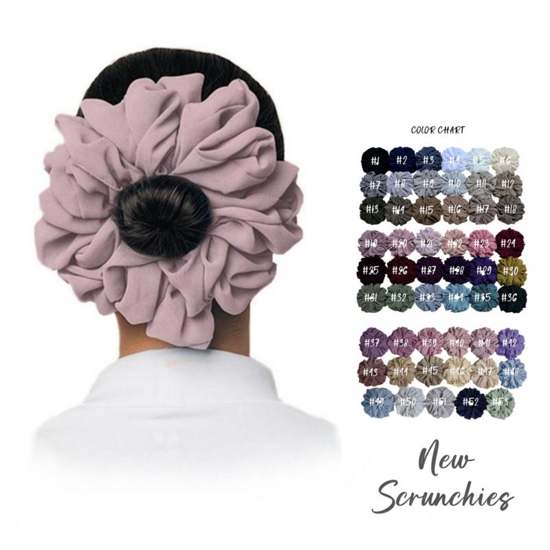 59 لون ماليزي جديد حجم كبير رباط شعر نسائي كبير الرأس باقة شيفون حلقة أمعاء كبيرة WJA31 - Image 3