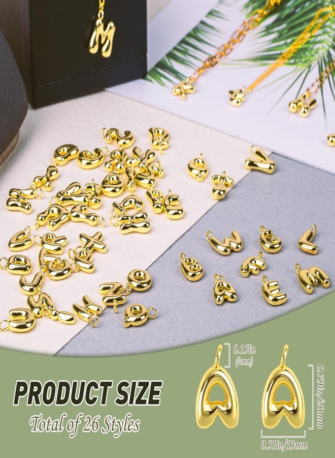 Starry 26pcs 18K Filled Gold Bubbled A-Z Alphabet Letters Charms for Jewelry Making Chunky Bubble Initial Letter Charm Pendant Beads,Gold Trendy Bubble Glitter Pendants for Women Bracelet Necklace Choker Making - Image 2