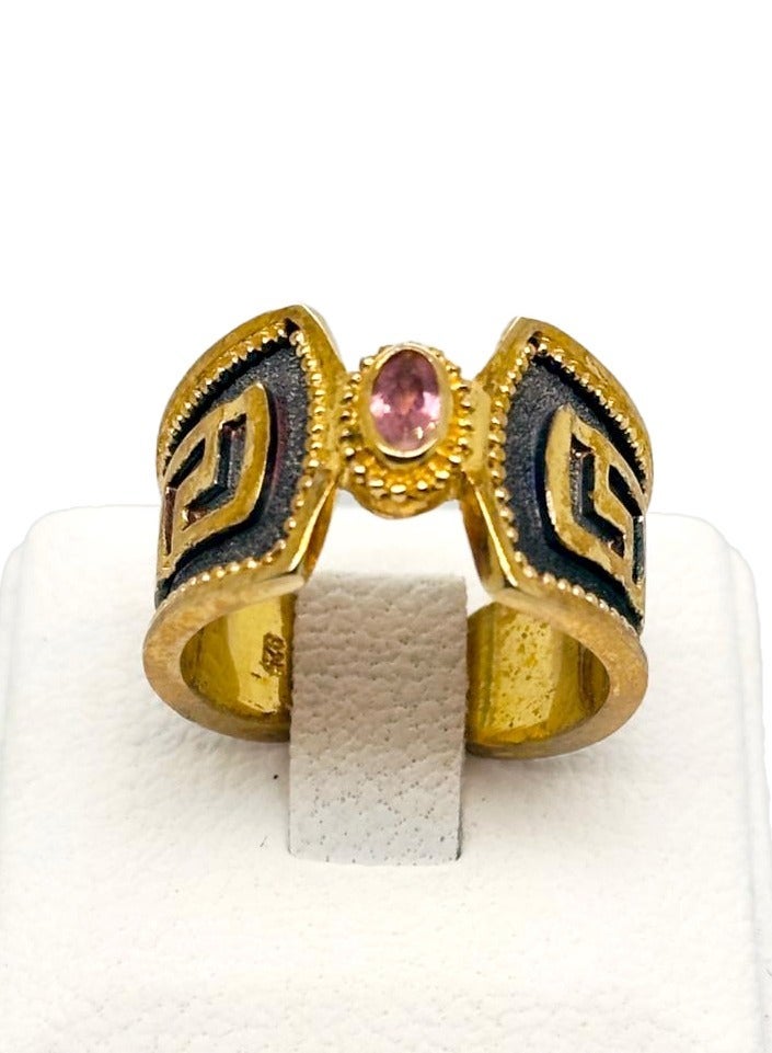 بي تي سي إيلا - خاتم فضة مطليه بالذهب (SIL0480) - Image 2