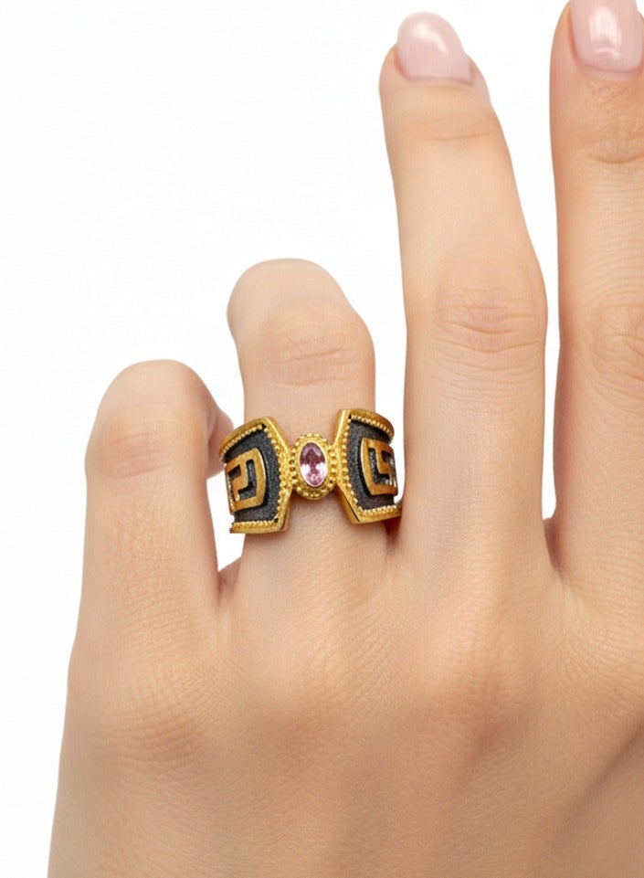 بي تي سي إيلا - خاتم فضة مطليه بالذهب (SIL0480) - Image 1