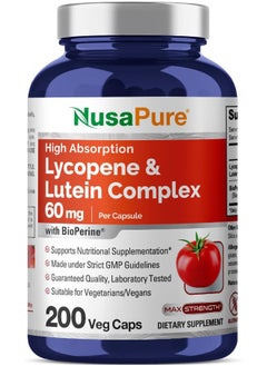 NusaPure Lycopene & Lutein Complex 50Mg Per Caps 200 Veggie Capsules (Non-Gmo & Gluten Free)  - Image 1
