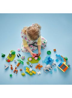 LEGO DUPLO 3in1 Wild Animal Families Set, Montessori Toddler Learning Toy with Turtle, Tiger, Elephant, Deer and Panda Figures for 2 Plus Years Old Girls and Boys 10446 (92 pieces)  - Image 4