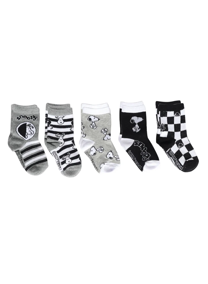 Trucare The peanuts Snoopy  Socks, Ankle Crew Socks for Kids (2 to 4 Years), Pack of 5 socks