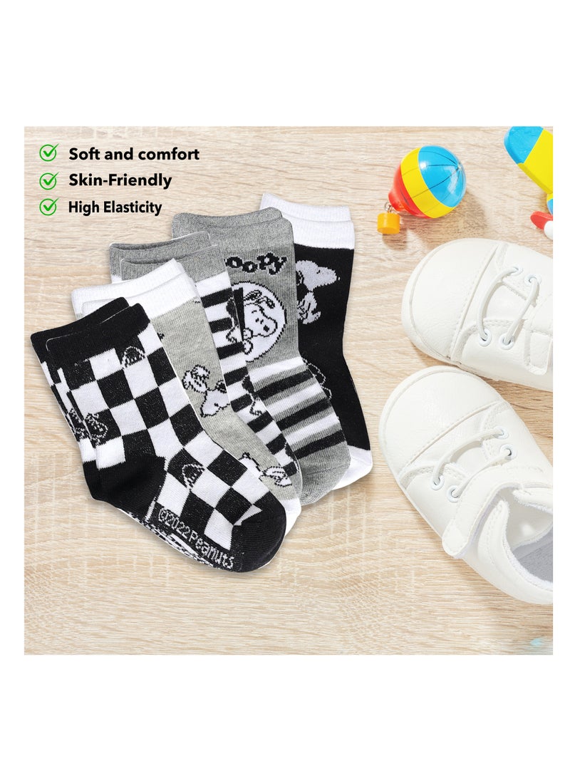 Peanuts The peanuts Snoopy  Socks, Ankle Crew Socks for Kids (2 to 4 Years), Pack of 5 socks  - Image 3