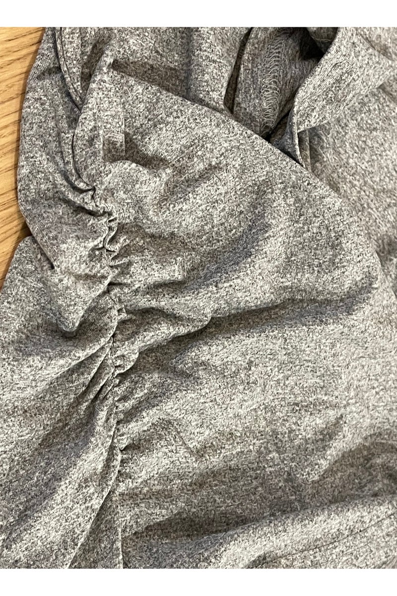 SOLOBUY Pyjamas Set Jersy Women's Long-Sleeved, Elastic Waist, Collar Round, Pants, Color  Gray - Image 4