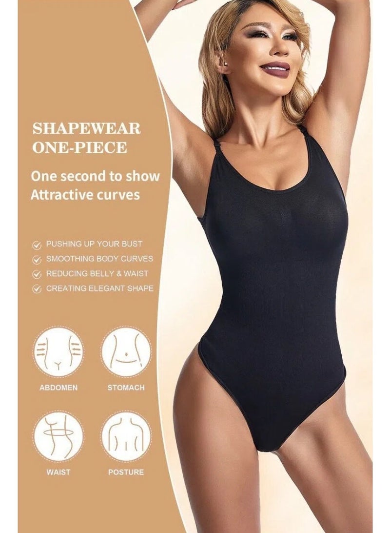 MIXSNOW Women's Seamless body shaping jumpsuit, waist cinching and hip lifting, plus size thong, suspender, tight fitting corset - Image 3