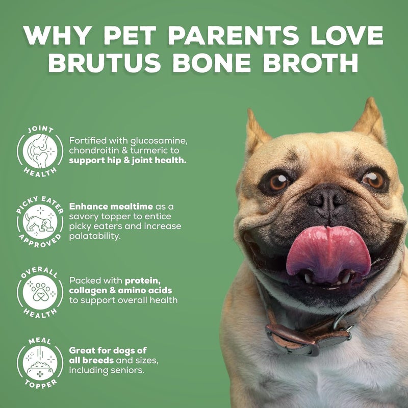مرق دجاج من Brutus للكلاب - مرق عظام دجاج طبيعي 100% يحتوي على الكوندرويتين والجلوكوزامين والكركم، مكملات غذائية من الدرجة البشرية للكلاب الانتقائية في الأكل والأطعمة الجافة - لذيذ ومغذي - عبوة تحتوي على 2 قطعة. - Image 3