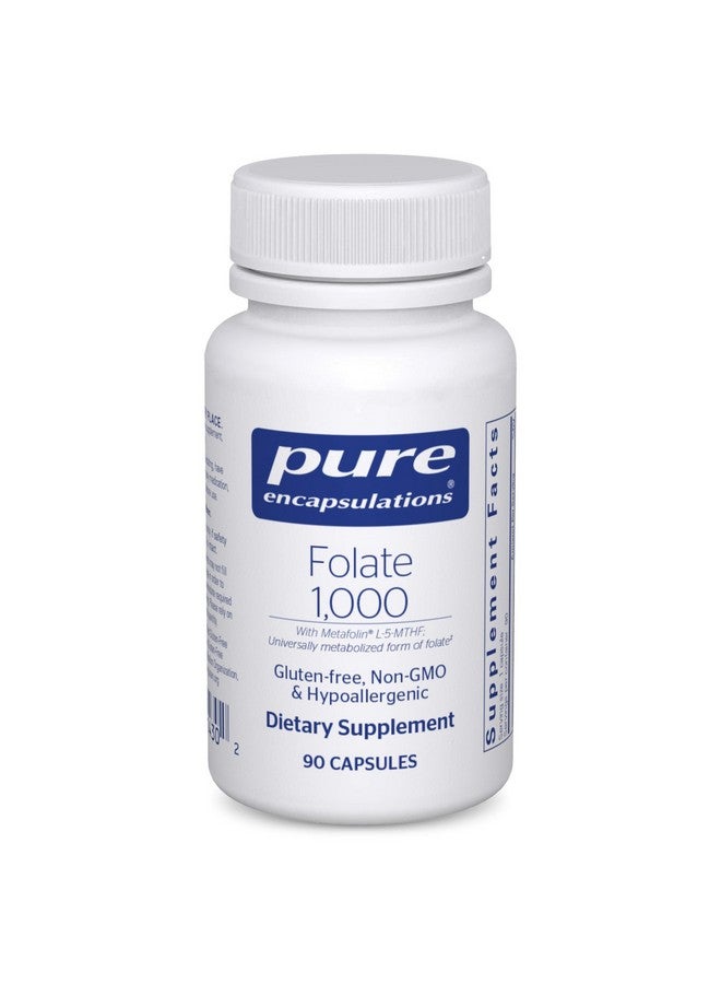 Pure Encapsulations Folate 1000 ; Hypoallergenic Supplement With Metafolin L5Mthf* ; 90 Capsules - Image 1